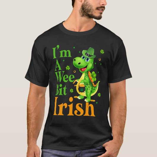 Dinosaru私は少しアイルランドのハッピーSt Patrick's Da Tシャツ (正面)