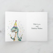 Dinosaur 1 Photo Aperture Birthday Card カード (内部)