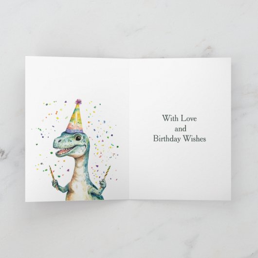 Dinosaur 1 Photo Aperture Birthday Card カード (内部)