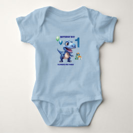 Dinosaur 1st Birthday Baby Bodysuit Boy Editable ベビーボディスーツ