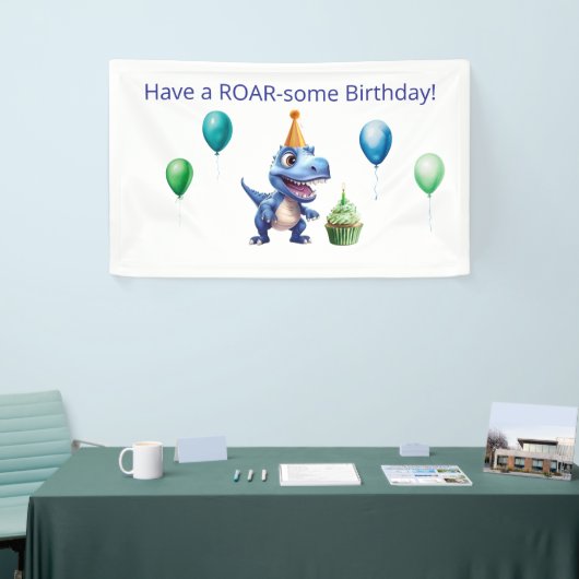 Dinosaur 1st Birthday Banner Boy | Personalized  横断幕 (トレードショー)