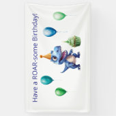 Dinosaur 1st Birthday Banner Boy | Personalized  横断幕 (縦)