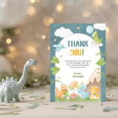 Dinosaur 1st Birthday Blue サンキューカード