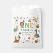 Dinosaur 1st Birthday Boy One A-Saurus Dino Party フェイバーバッグ (正面)