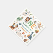 Dinosaur 1st Birthday One A-Saurus Boy Dino Paper スタンダードカクテルナプキン (角)