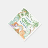 Dinosaur 1st Birthday One A-Saurus Boy Dino Paper スタンダードカクテルナプキン (角)