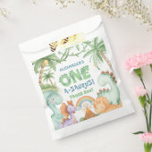 Dinosaur 1st Birthday One A-Saurus Cute Dino Party フェイバーバッグ (封をした状態)