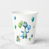 Dinosaur 1st Birthday Paper Cups Boy  Personalized 紙コップ (裏面)