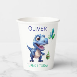 Dinosaur 1st Birthday Paper Cups Boy  Personalized 紙コップ