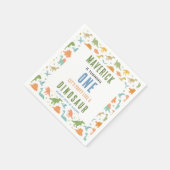 Dinosaur 1st Birthday Party | Cute Prehistoric  スタンダードカクテルナプキン (角)