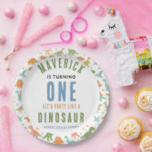 Dinosaur 1st Birthday Party | Cute Prehistoric  ペーパープレート (パーティー)