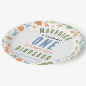 Dinosaur 1st Birthday Party | Cute Prehistoric  ペーパープレート (アングル)