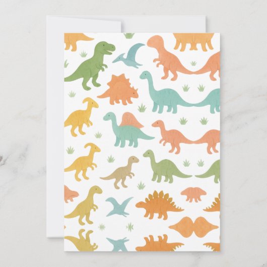 Dinosaur 1st Birthday Party | Cute Prehistoric  招待状 (裏面)