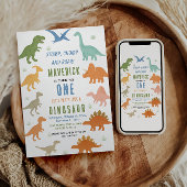 Dinosaur 1st Birthday Party | Cute Prehistoric  招待状