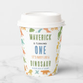 Dinosaur 1st Birthday Party | Cute Prehistoric  紙コップ (正面)