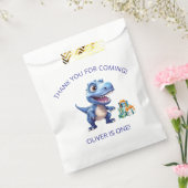Dinosaur 1st Birthday Personalised Favor Bag Boy フェイバーバッグ (封をした状態)