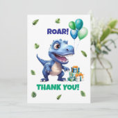 Dinosaur 1st Birthday Thank You Card Boy - Custom サンキューカード (スタンド正面)