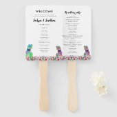 Dinosaur 2 Grooms Gay Wedding Day Program ハンドファン (正面&裏面)