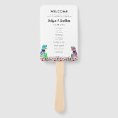 Dinosaur 2 Grooms Gay Wedding Day Program ハンドファン (正面)