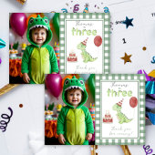 Dinosaur 3rd Birthday thank You サンキューカード