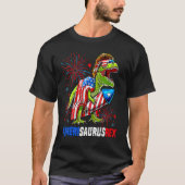 Dinosaur 4th Of July Amerisaurus Rex American Flag Tシャツ (正面)