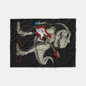 Dinosaur Acoustic Electric B Guitar Player フリースブランケット (正面(横))