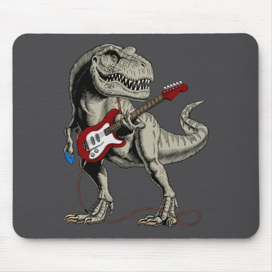 Dinosaur Acoustic Electric B Guitar Player  マウスパッド (正面)