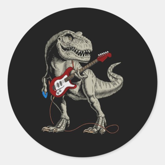 Dinosaur Acoustic Electric B Guitar Player  ラウンドシール (正面)