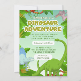 Dinosaur Adventure Birthday Party 招待状
