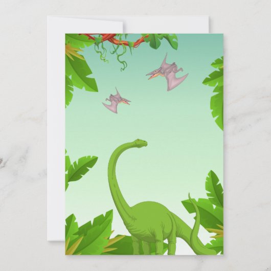 Dinosaur Adventure Birthday Party 招待状 (裏面)