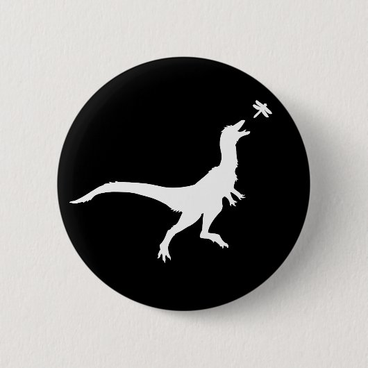 Dinosaur and Dragonfly Button 缶バッジ (正面)