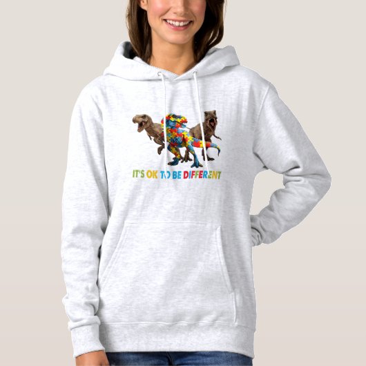 Dinosaur Autism Awareness design features a dinosa パーカ (正面)