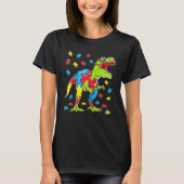 Dinosaur Autism Awareness Puzzle Piece Boys Kids T Tシャツ (正面)