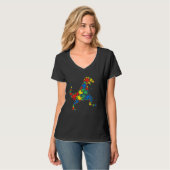 Dinosaur Autism Puzzle for Women Men Kids Autism A Tシャツ (正面フル)