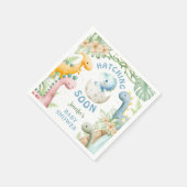Dinosaur Baby Shower Boy Blue Dino Paper Napkin スタンダードカクテルナプキン (角)