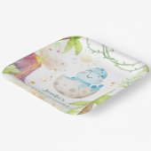 Dinosaur Baby Shower Cute Dino Boy ペーパープレート (傾斜あり)