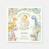 Dinosaur Baby Shower Cute Dino Paper Napkin スタンダードカクテルナプキン (正面)