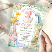 Dinosaur Baby Shower Girl Pink Dino 招待状