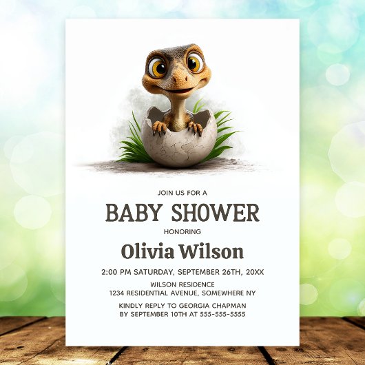 Dinosaur Baby Shower Invitation 招待状