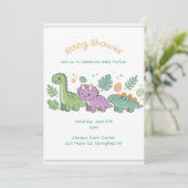 dinosaur baby shower invitation for boy or girl 招待状 (スタンド正面)