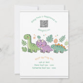 dinosaur baby shower invitation for boy or girl 招待状 (裏面)