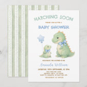 Dinosaur Baby Shower invitation Hatching Soon 招待状 (正面/裏面)