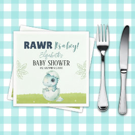 Dinosaur Baby Shower Party Napkins for Boy スタンダードカクテルナプキン