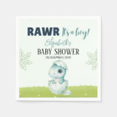 Dinosaur Baby Shower Party Napkins for Boy スタンダードカクテルナプキン (正面)