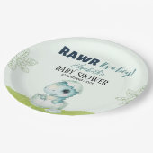 Dinosaur Baby Shower Party Plates for Boy ペーパープレート (アングル)