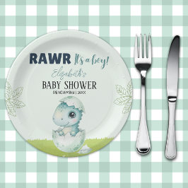 Dinosaur Baby Shower Party Plates for Boy ペーパープレート
