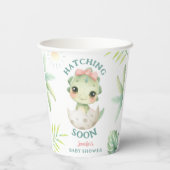 Dinosaur Baby Shower Pink Girl  紙コップ (裏面)