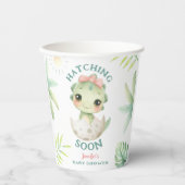 Dinosaur Baby Shower Pink Girl  紙コップ (正面)