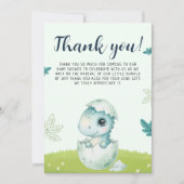 Dinosaur Baby Shower Thank You Card for Boy サンキューカード (正面)