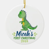 Dinosaur Baby's First Christmas Ornament セラミックオーナメント (正面)
